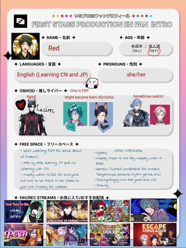 PrimaryRed2's tweet image. Heya! I made updates on my #nijintro! And I included my #FSPENintro! Love to meet many new people and oomfs who love the same things I do 🤗
#nijintro #nijitwt #nijisanjitwt #promotwt #fspintro