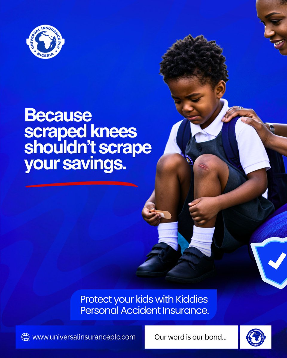 uinsuranceplc's tweet photo. Small injury, big bill? Not on our watch. Kiddies Personal Accident Insurance has you covered. Visit https://t.co/K1yXEuD7JI for your insurance needs today.

#UniversalInsurance https://t.co/9ChmdWCSdc