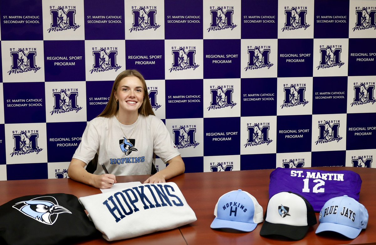 SMSSAthletics's tweet image. BIG CONGRATULATIONS to Maryka Noon who has officially signed on to play Women’s Lacrosse for Johns Hopkins University next year!! Your Mustang family is proud of you Maryka, and we will be cheering for you and the Blue Jays 💜💛