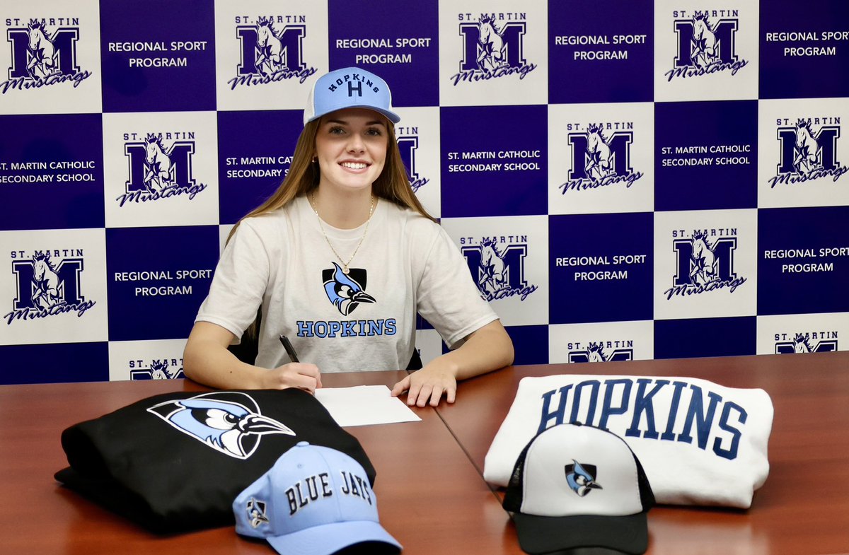 SMSSAthletics's tweet image. BIG CONGRATULATIONS to Maryka Noon who has officially signed on to play Women’s Lacrosse for Johns Hopkins University next year!! Your Mustang family is proud of you Maryka, and we will be cheering for you and the Blue Jays 💜💛