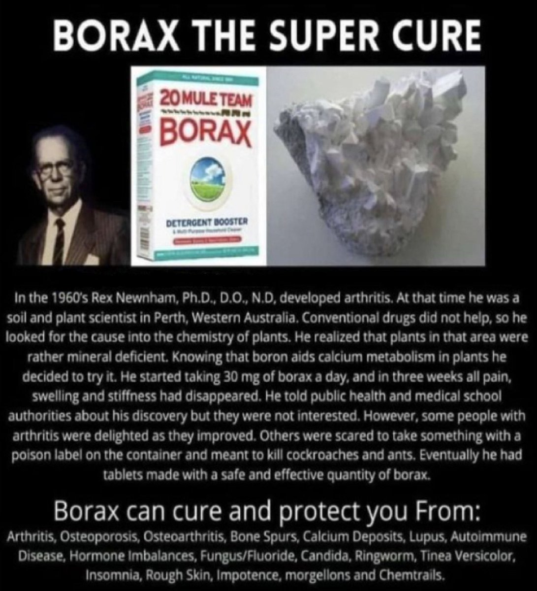 🚨 Borax: The Super Cure They Don’t Want You to Know About | The Miracle Cure Big Pharma Is Hiding from You!

💥 Uncover the truth Big Pharma doesn’t want you to know! Borax is the ultimate cure for arthritis, bone issues, hormone imbalances, and more. Cheap, natural, and