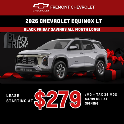 FremontCAChevy's tweet image. 🚘 Smart &amp;amp; Spacious: 2026 Chevrolet Equinox LT
Lease the 2026 Equinox LT for $279+tax/mo and enjoy comfort, style, and capability in one bold package! 💼🚙⭐ #EquinoxDrive #ChevySUV #BlackFridaySavings

Shop For Yours at 👉 chevroletoffremont.com/new-Fremont-20…