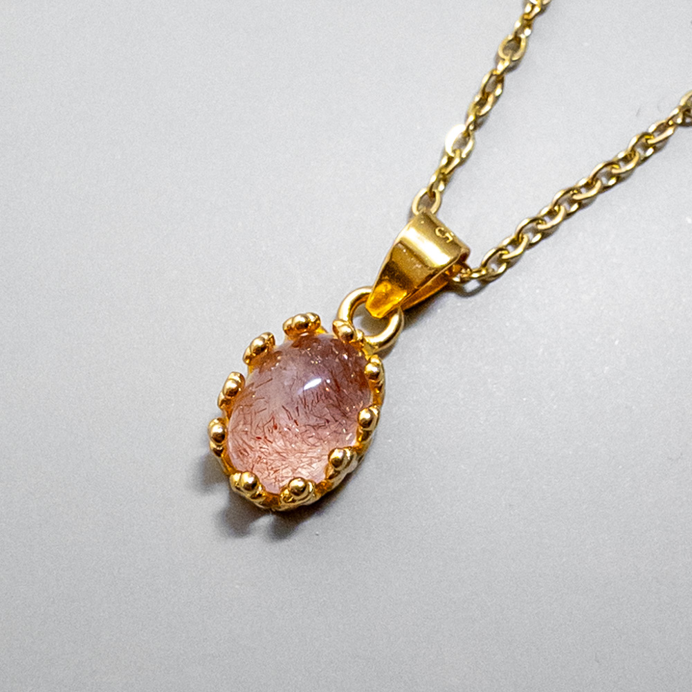 天然 ストロベリークォーツ ペンダント クラウン ＊petal＊ silver925