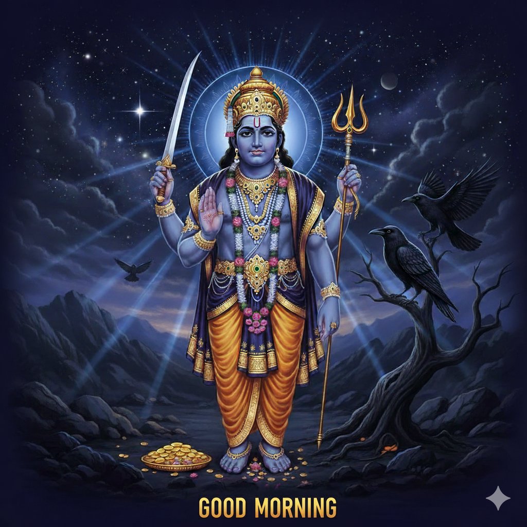 शनि देव की कृपा से जीवन के हर दुःख और बाधा का अंत होता है।
जो सत्य, कर्म और भक्ति के मार्ग पर चलता है, उस पर शनि महाराज सदैव प्रसन्न रहते हैं ।
ॐ नीलांजनसमाभासं रविपुत्रं यमाग्रजम्।
छायामार्तण्डसम्भूतं तं नमामि शनैश्चरम्॥

जय शनि देव महाराज