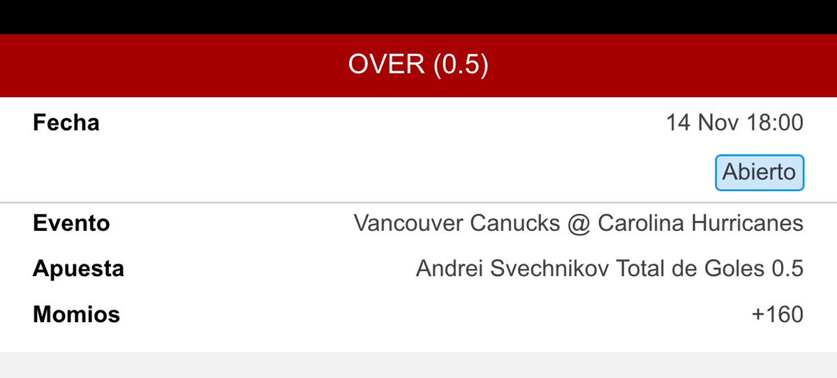 dvidnhl's tweet image. Vamos por un gol mas. En el juego de #Canes vs #Canucks.
Andrei Svechnikov marca en cualquier momento.
Vamos por ese +170 ✅