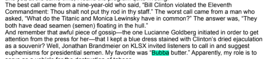 Of course, “Bubba” here could refer to anyone

It just so happens that the name was mentioned five other times in the files and every time it was referring to Bill Clinton