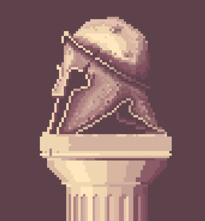 Top of the column will change depending on the mode you’re in. The Corinthian helmet should make its meaning pretty clear.
 #indiedev #pixelart