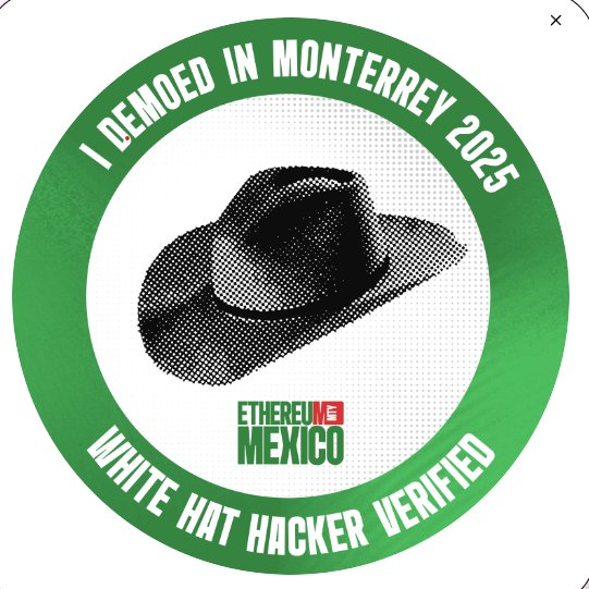 ethereum_mexico's tweet image. 🤠¡Atención, White Hat Hacker!

Si hiciste la submission de tu proyecto en el Hackathon de #ETHMéxico2025🇲🇽, revisa tu correo...👀 Tu @poapxyz te está esperando. 

🧑‍💻¡Gracias por construir con nosotros!
Esperamos verte en más Hackathones muy pronto. 🫡