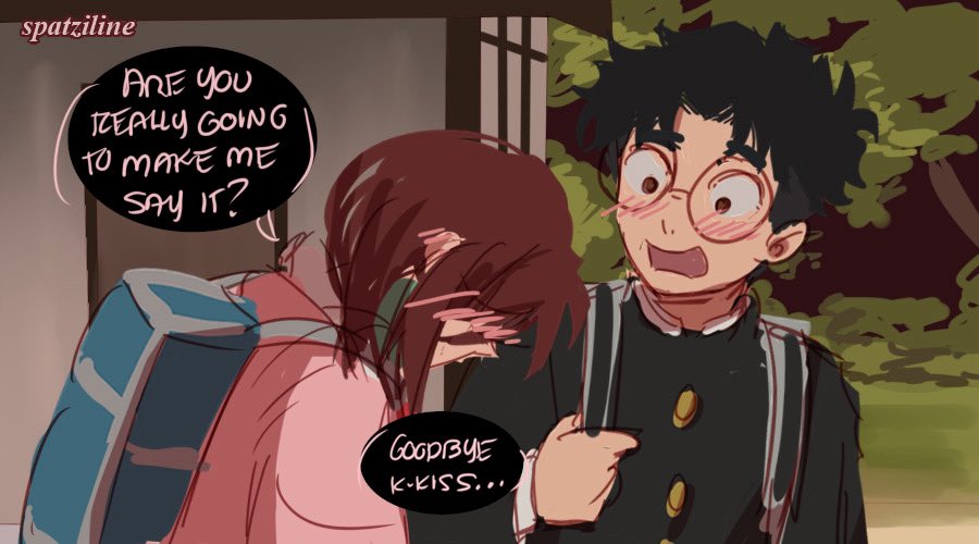 spatziline's tweet photo. Momo wants an Okarun kiss!! This would be right after they start dating, fresh Momokarun #Dandadan https://t.co/JlHc0foe7r