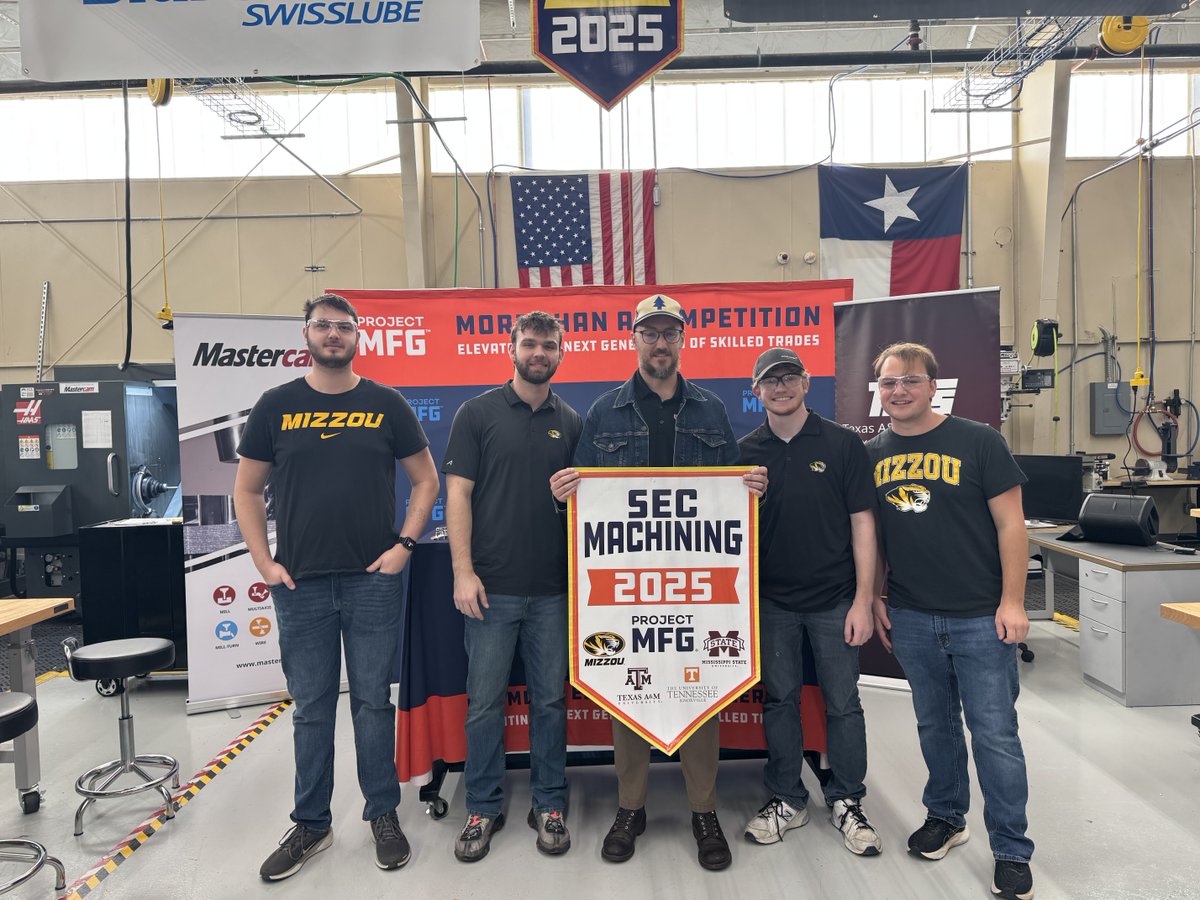 ProjectMfg's tweet image. The chips were flying, the machines were humming, and the talent was unreal. 🔥

After an intense showdown, only one team could claim the top spot:

🏆 2025 SEC Machining Champions: Mississippi State University
🥈 University of Missouri
🥉 University of Tennessee