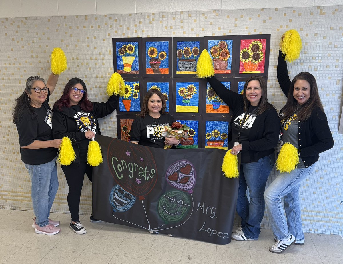 Proud to announce our Teacher of the Year and Support Personnel of the Year, Ms. Bretado and Mrs. Lopez —two incredible Bobcats who make our campus stronger every single day. 💛📚✨ #RightHereRightNow #ItStartsWithUs <a href="/ELPASO_ISD/">El Paso ISD</a>