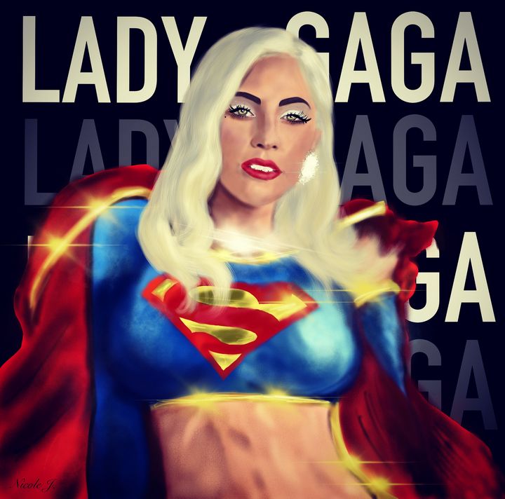 VGOS1's tweet image. Art of the Day! "Lady Gaga as supergirl". Buy at: ArtPal.com/Realcole98?i=9…
