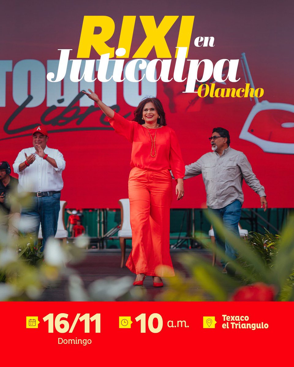 manuelzr's tweet photo. Rixi Moncada en Catacamas y Juticalpa Olancho. @PartidoLibre invita este sábado 15 en Catacamas y este domingo 16 en Juticalpa,  a movilizarnos en respaldo a nuestra candidata y próxima presidenta ! Rixi Moncada.! Su  lucha es por trasformar el modelo económico, financiero y por elecciones limpias y transparentes. contra los 2 indolentes candidatos de la oligarquía que como ciegos  defensores de los 25 grupos económicos y las 10 familias oprimen y explotan sin piedad a nuestro pueblo. Ellos ya saben  que No volverán!. ! Rixi Presidenta!