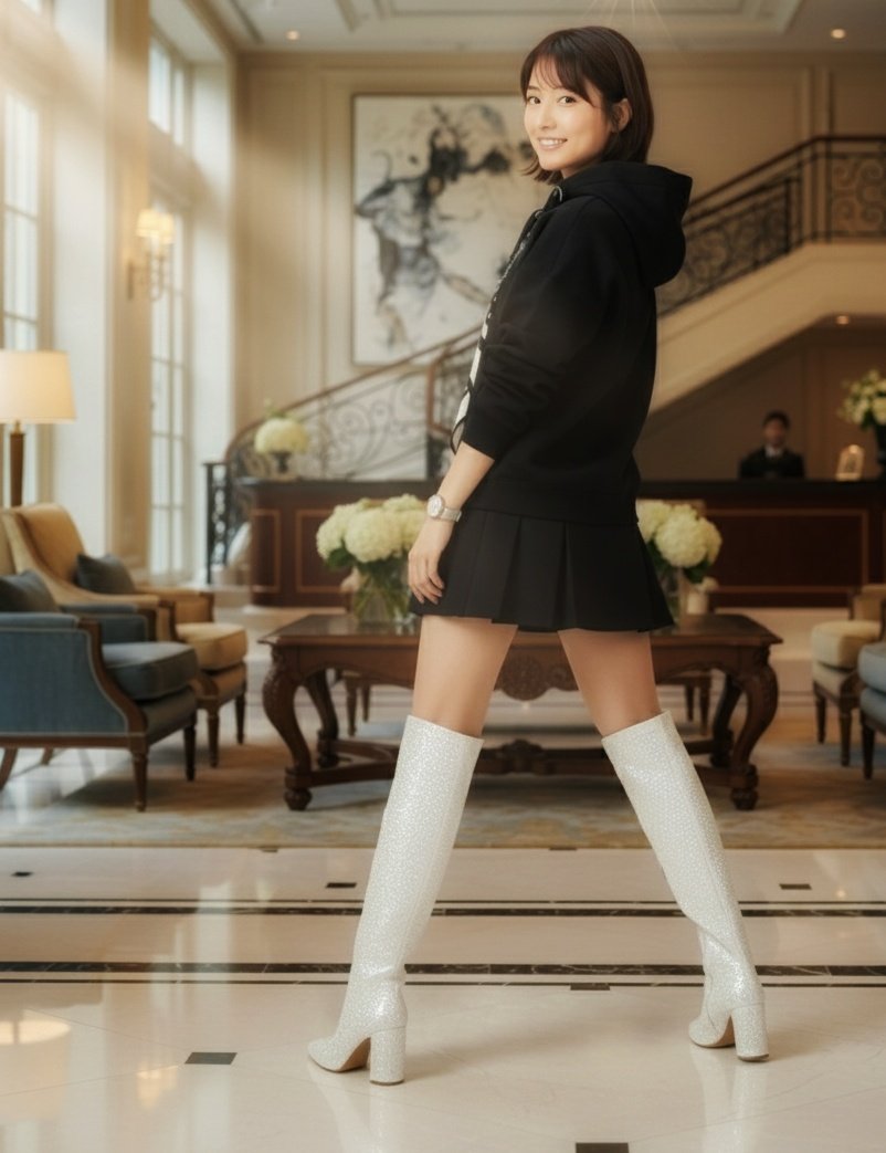 視線が足元に集まっちゃう #LV のロングブーツ。歩くたびに自信が湧い