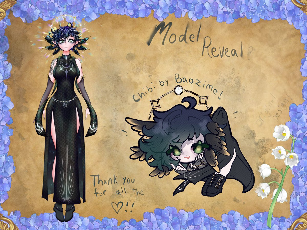 ProphetsPathVT's tweet image. I can&apos;t hide it anymore! So I cleaned the ink off the page for you myself. Here she is! This was my first time ever drawing a #Live2D model, and I had so much fun making it! #ENVtuber #newvtuber #modelreveal #indievtuber