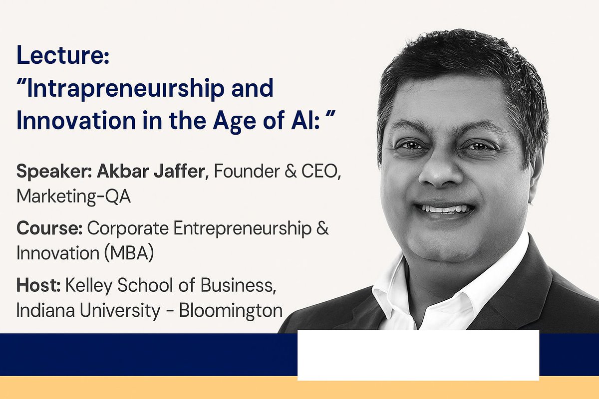 I was an honor to speak to the MBA students at Kelley School of Business, #IndianaUniversity on “#Intrapreneurship and Innovation in the Age of AI.” this week. 

#AI #Entrepreneurship #Innovation #MBA #KelleySchoolOfBusiness #CorporateInnovation #Leadership