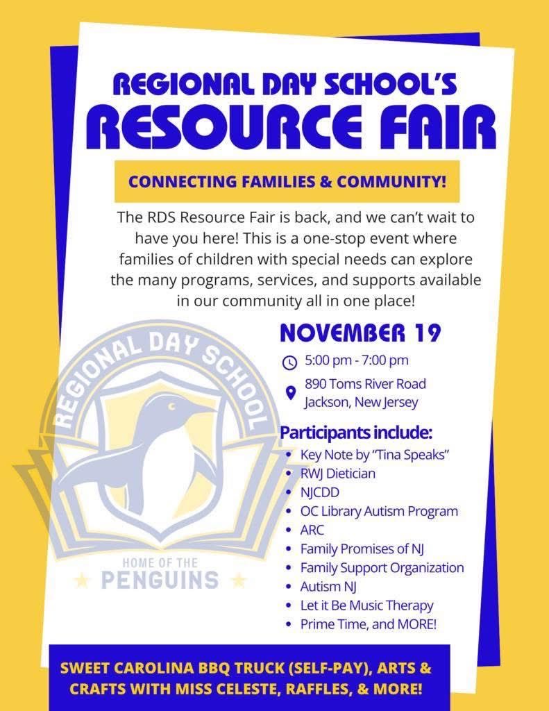Resource Fair at the Regional Day School in Jackson, NJ.
#Neurodiversity #ResourceFair