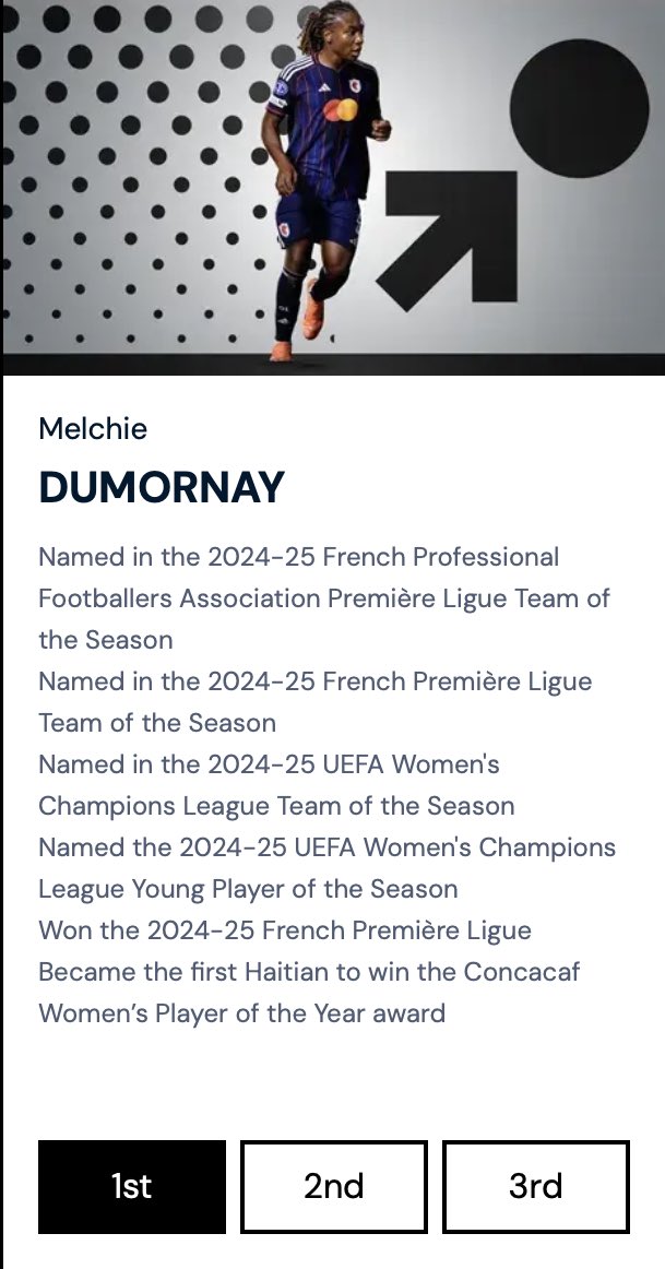 #FIFATHEBEST : FIFA WOMEN'S PLAYER

M ba Dumornay vòt pa m nan. E ou menm? 

Link: fifa.com/the-best-fifa-…