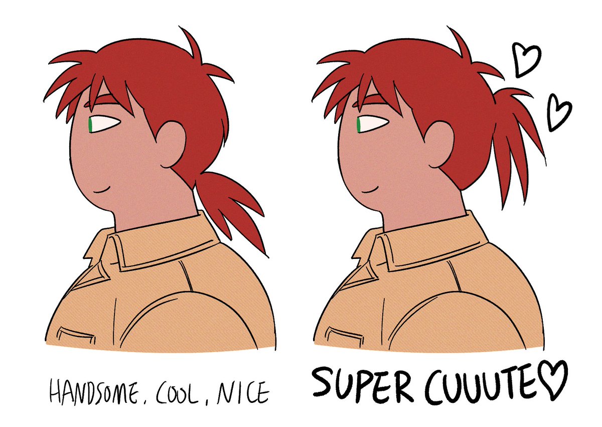 YAKZA_draw's tweet image. the magic of the ponytail