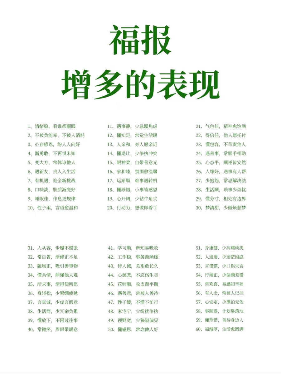 增加福报的表现