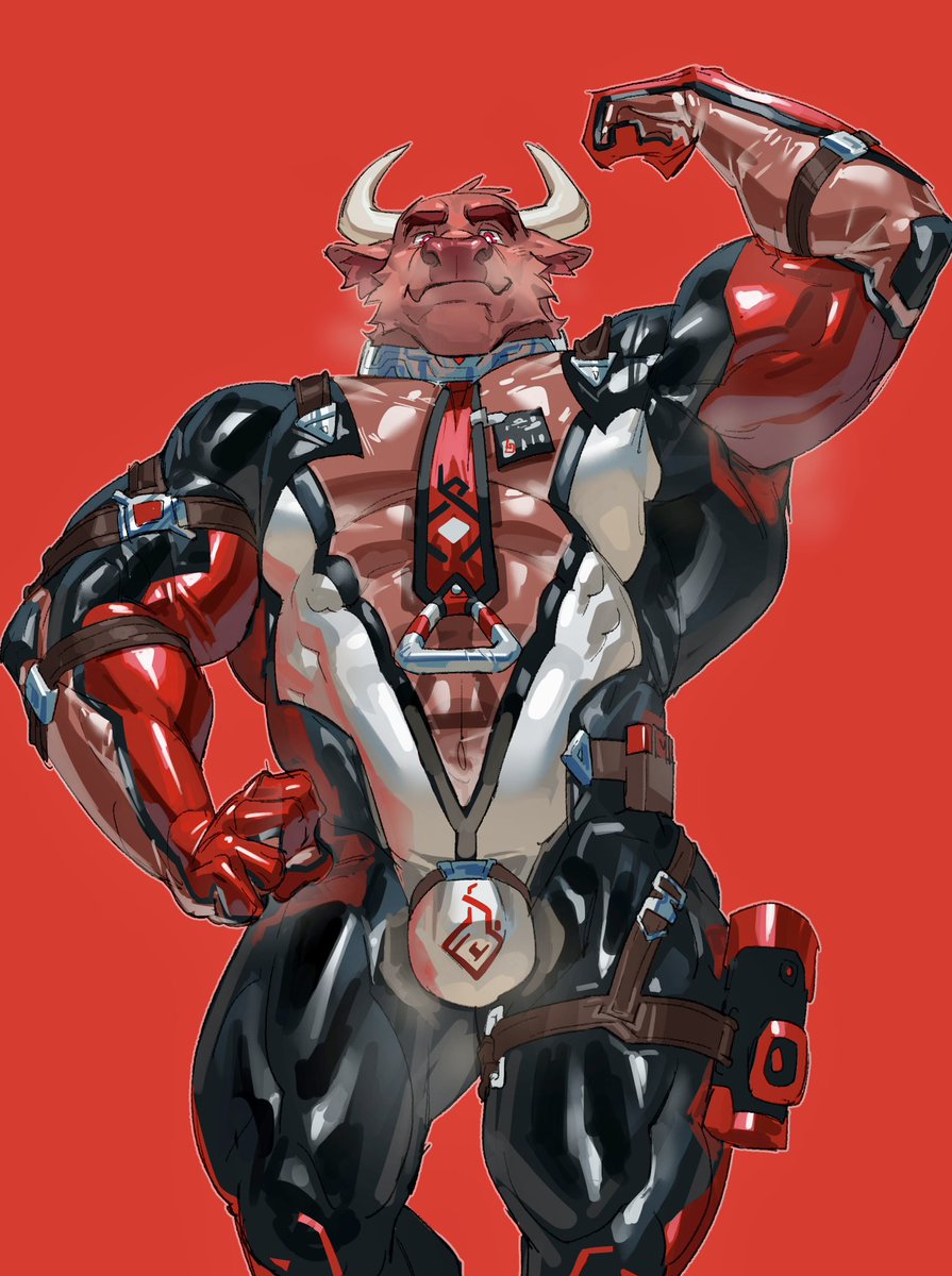 正在自豪展示身材的红牛