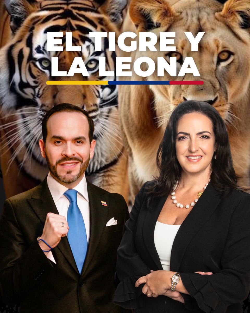 SaantiagoGuerra's tweet image. Todo mi respaldo a quienes tienen la valentía de hacer lo correcto. El Tigre y la Leona representan la salvación que Colombia necesita y sé que juntos enderezarían el rumbo de nuestra nación.