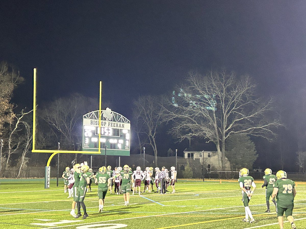 Andrew Orphanos with his second rush TD of the night! The 13 yard run puts <a href="/FeehanFootball/">Feehan_Football</a> up 27-0 over <a href="/ChelmsfordFb/">CHS Football 🦁</a> with 11:30 left in the 4th quarter! #GoShamrocks <a href="/BishopFeehanHS/">Bishop Feehan</a> <a href="/Feehan_Fanatics/">Feehan Fanatics</a>