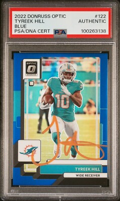 Tyreek Hill 2022 Panini Donruss Optic Blue Signed Card #122 Auto PSA 2/179 #ad #thehobby cardpromoter.com/2025/11/14/foo…