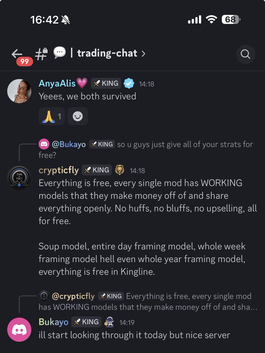 KinglineCapital's tweet image. People still don’t believe that everything we offer - streams, education, mentorship, stats, indicators - is completely free. And on top of that, Kingline gives away more money in prizes and gifts to its members than some discords even make.
If you’re still not with us, you’re…