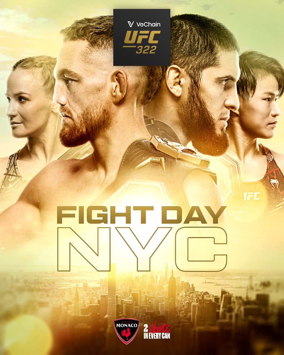 The City that Never Sleeps is awake for Fight Day! 🗣️

[ B2YB: <a href="/DrinkMonaco/">Monaco Cocktails | ESTD. 2012</a> | #VeChain #UFC322 | 10pmET on @ESPN PPV ]