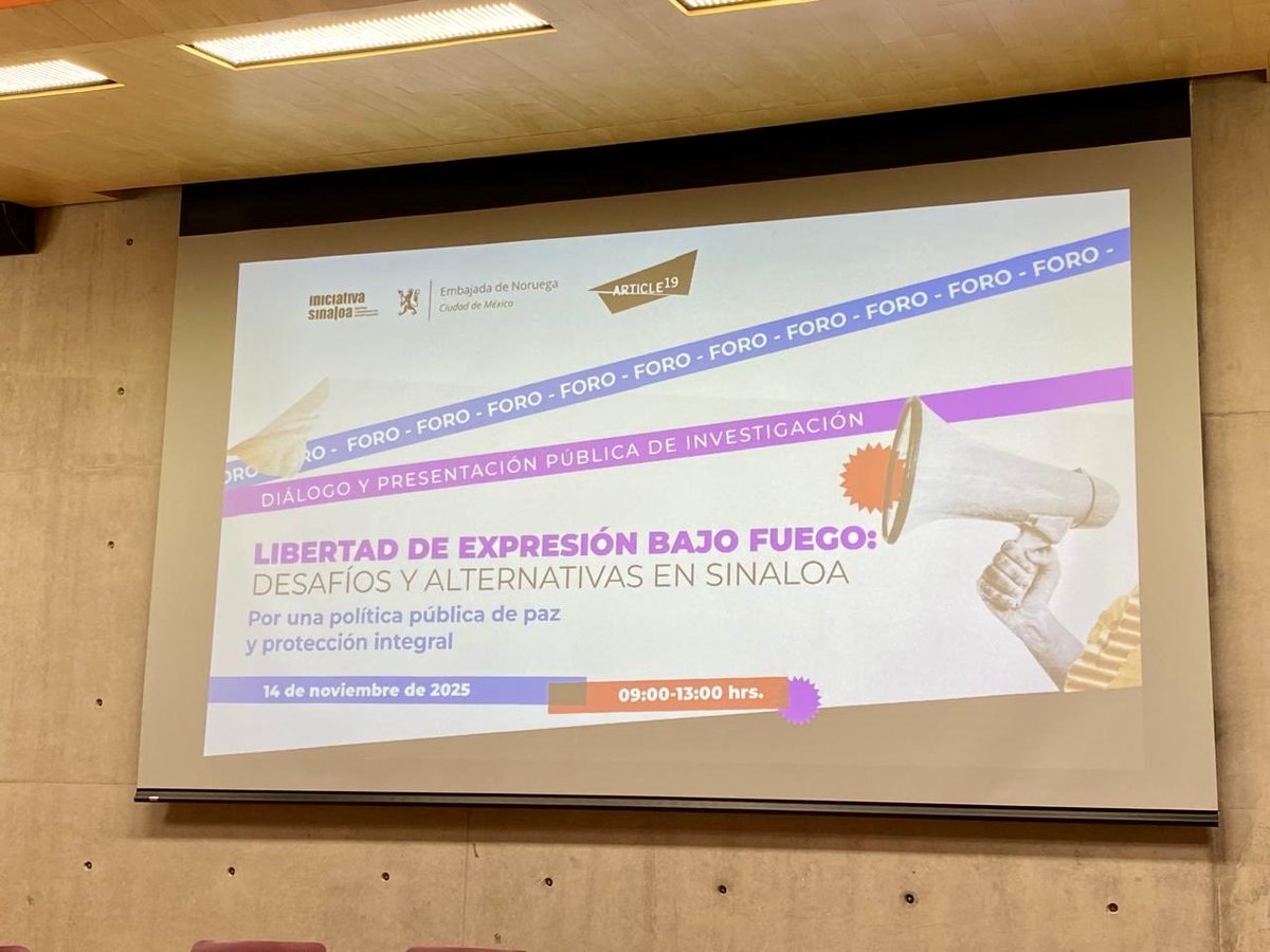 InstitutodePro's tweet image. Personal de este #InstitutoDeProtecciónSinaloa asistió hoy al foro “Libertad de Expresión Bajo Fuego: Desafíos y Alternativas para Sinaloa”, organizado por @IniSinaloa.

Agradecemos este espacio de reflexión y análisis en torno a la #LibertadDeExpresión en nuestro estado.