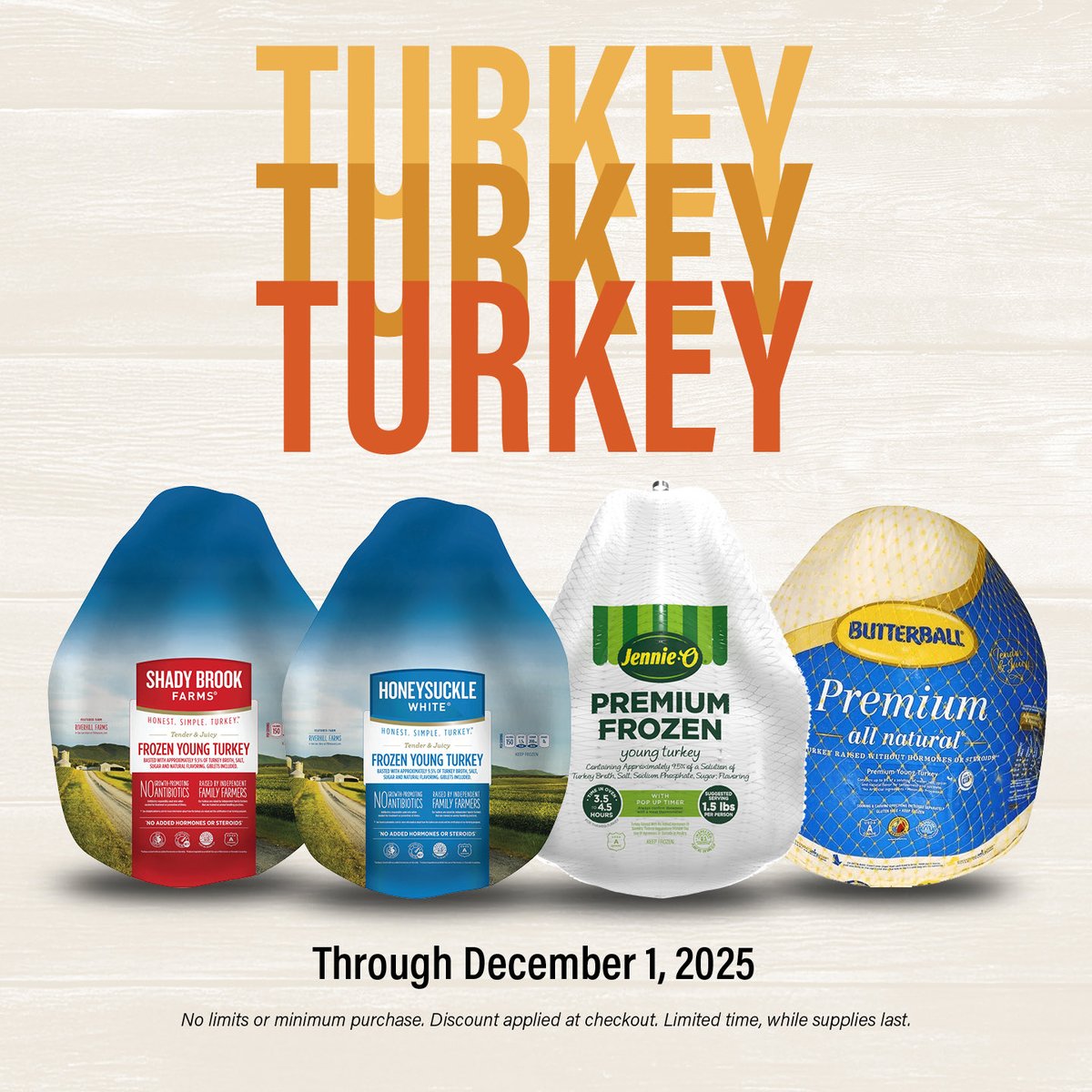 Now We’re Talkin’ Turkey! 🦃 Big Deals, No Limits—Shop In-Store or on Commissary CLICK2GO=&gt; shop.commissaries.com/holidays