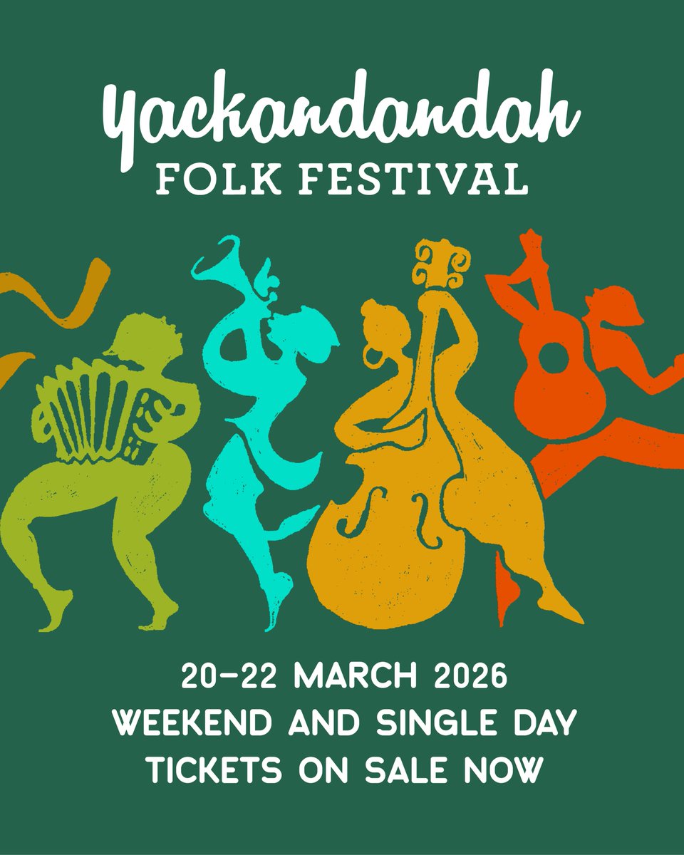 💥 NEWS: YFF 2026 Tickets are ON SALE! 
New website: yackfolkfestival.com We've held the price from last year. Get 'em before they sell out!! #YFF2026 #AusFolk