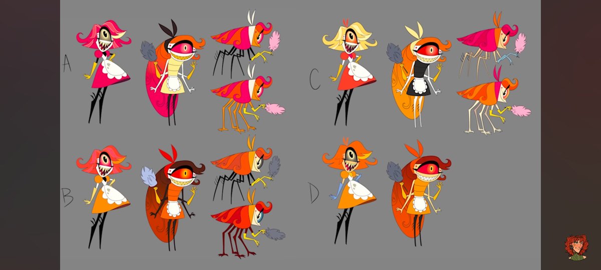 <a href="/ArteiceTB/">TinyToyTiger</a> Meppity's designs focuses more on conveying the characters concepts, testing out designs, testing out color pallete, she didnt just do one redesign in her own artstyle and call it "fixing Hazbin"
