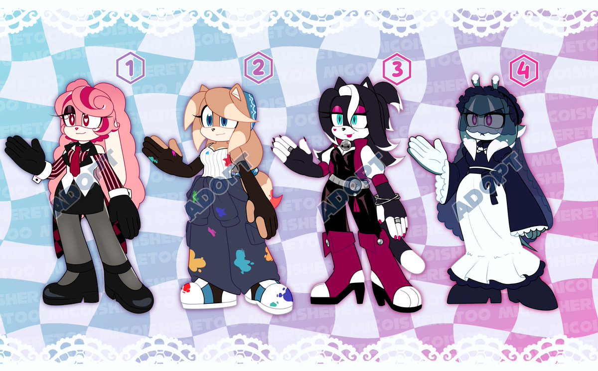 Micoisheretoo's tweet image. 🌟 SONIC ADOPTABLES ‼️
💖 1. Bunny: 30 USD
💖 2. Hedgeshog: 30 USD
💖 3. Cat: 30 USD
💖 4. Manta Ray: 30 USD

✨ Commercial use: +15 USD
💰 Payment: PayPal only
🚫 No reselling allowed
⚡ First come, first served!
#adopt #sonic #sonicadoptables