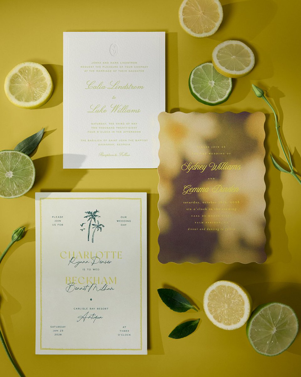 HelloMinted's tweet image. The island is calling, because our Minted Weddings + @brides 2026 Color of the Year is here! Introducing Island Citrus, a zesty, sun-kissed hue that will brighten your stationery, your tablescapes, your altar, and even your signature cocktails.

minted.ink/3XhzdT7