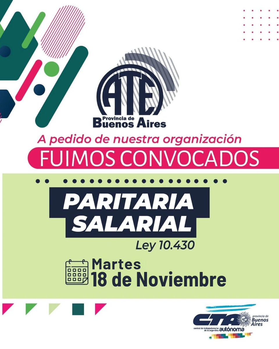 Luego del pedido de nuestra organización fuimos convocados a paritarias el día 18 de noviembre