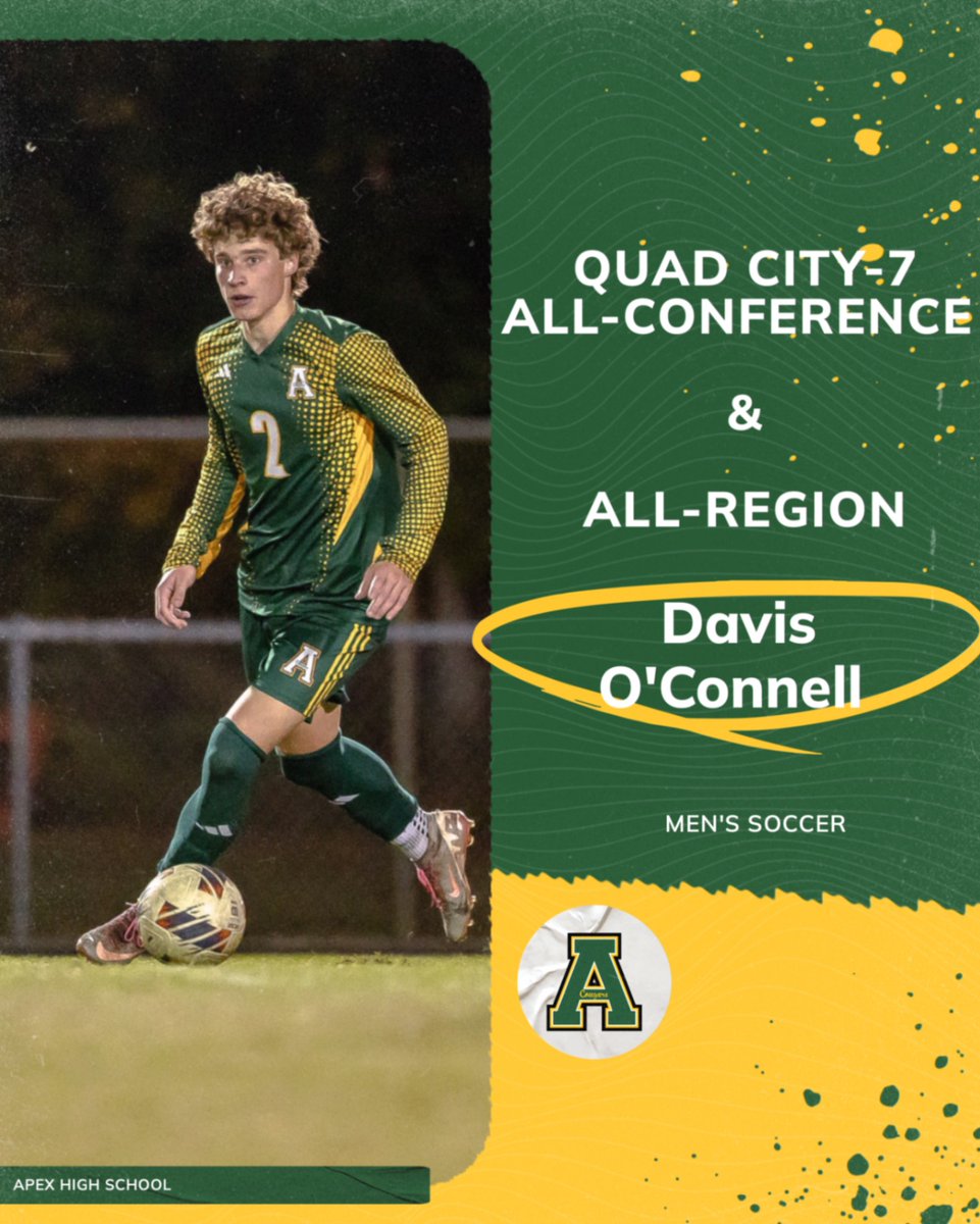 Congratulations, Davis O'Connell, on being named QC7 All-Conference &amp; Raleigh All-Region!
📸: @tim_ts_images
<a href="/ApexHighSchool/">Apex High School</a> <a href="/apexhsathletics/">Apex Athletics</a> @coachleeapex
