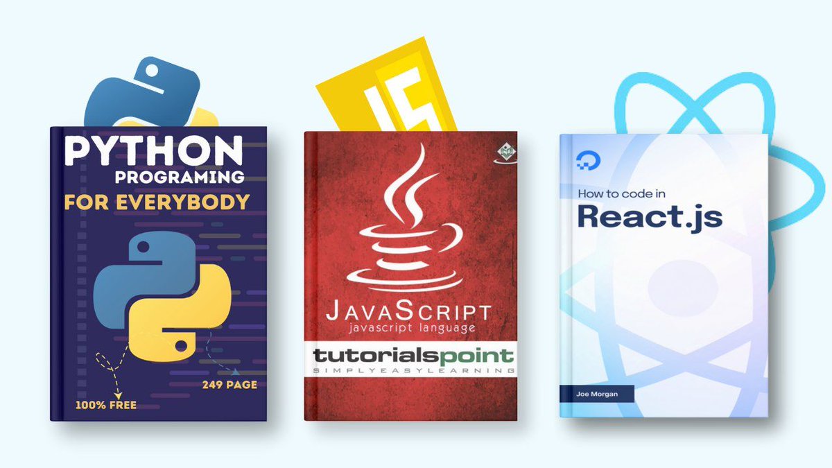 CodebyNihan's tweet photo. Complimentary PDF Book: Learn Python, JavaScript and React.js

Learn these for completely free.

You will get:

→ Python PDF
→ JavaScript PDF
→ React.js PDF

To get it, just :

1. Follow me
2. Like and Repost this post
3. Comment "Send" https://t.co/emilN0uxsd