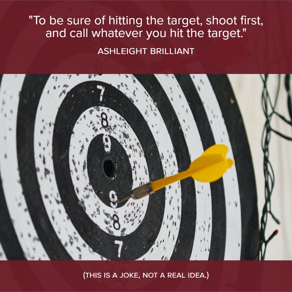 RBC21MM's tweet photo. "To be sure of hitting the target, shoot first, and call whatever you hit the target." π―
β Ashleigh Brilliant
#Quotestagram #quotes #setyourgoals #setyourtarget #itsallaboutthejourney https://t.co/ISFVZamVUX