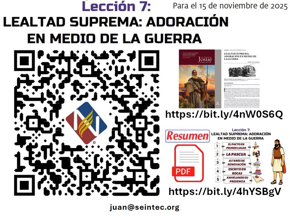 seintecorg's tweet photo. Lección 7
Lealtad Suprema: Adoración en medio de la guerra
https://t.co/Wq8dwL8wmu

Resumen de la lección de #EscuelaSabática para el 15 de #Noviembre del 2025 #LeccionesdeJosuéacercadelafe

#FelizSabado
#IglesiaAdventista
#ASD
#CuartoTrimestre2025
#UMS
#Tabasco
@RCentinelaAdv https://t.co/SWq3NTvLwY