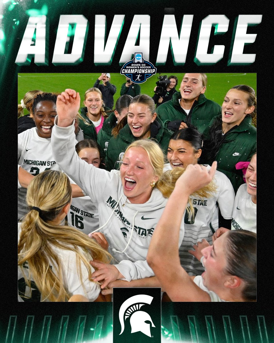 NCAASoccer's tweet image. SPARTANS ON 🔝

(2) @MSU_wsoccer defeats Milwaukee, 4-1, to advance to the next round of the 2025 @NCAA DI Women&apos;s Soccer Tournament.

#NCAASoccer