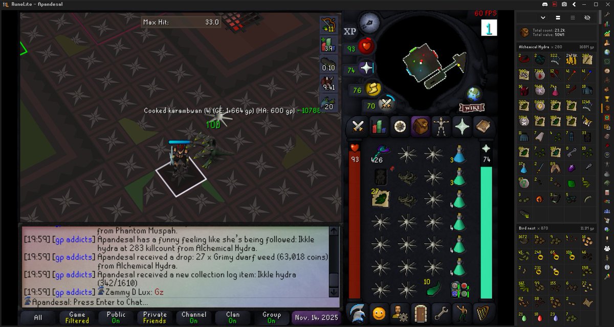 APandaSol's tweet image. Almost greenlogged hydra on the Gim :)