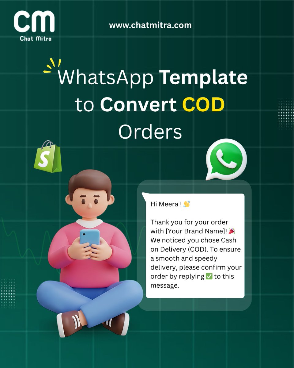 chatmitra_chat's tweet image. Convert your COD orders faster with smart WhatsApp templates!
Make your customers respond instantly, reduce RTO, and boost your confirmed orders — all in one click with ChatMitra. 🚀
Start simplifying COD verification today! 

#CODOrders #WhatsAppBusinessAPI #ChatMitra