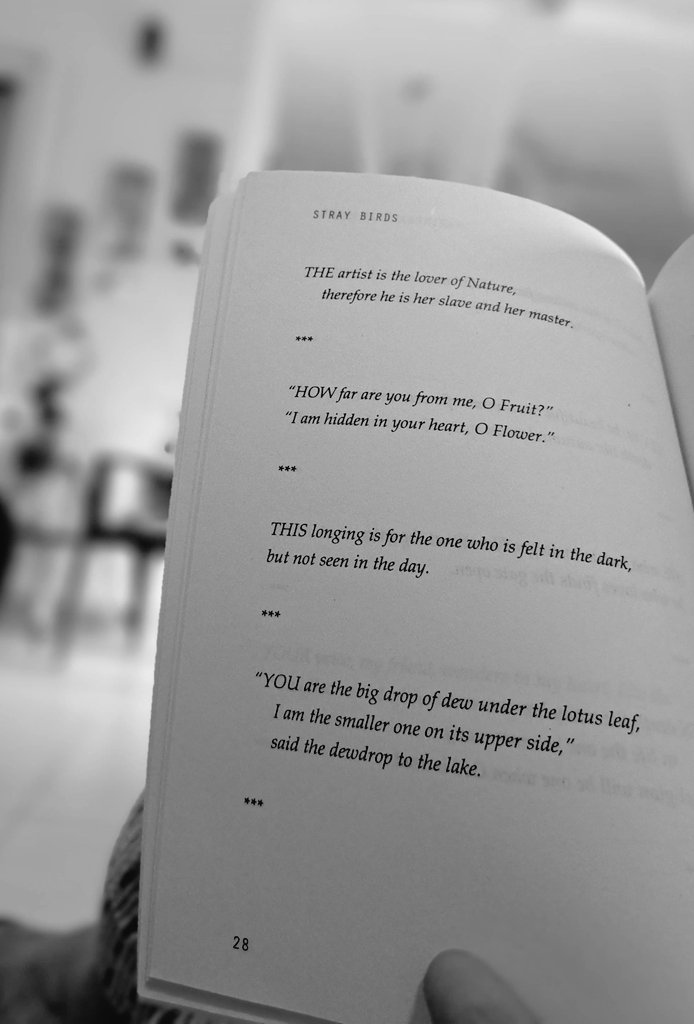 minivets's tweet image. &quot;You are the big drop of dew under the lotus leaf, I am the smaller one on its upper side,&quot; said the dewdrop to the lake.
- Stray Birds

#Tagore