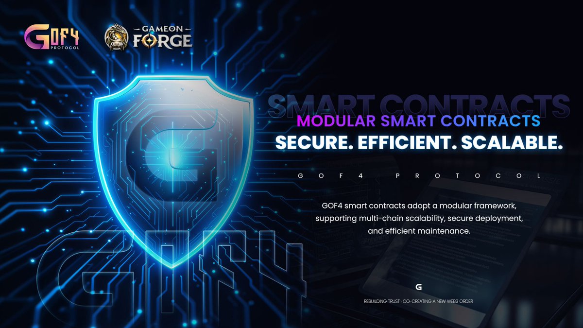 GameOnForge_'s tweet image. 🛡️GOF4 Modular Smart Contract
Three Core Technical Architectures

Dynamic Proof of Stake (PoSA) Consensus Mechanism

Smart Contracts and Multi-Virtual Machine Support

Modular Layer-2 Network Architecture

#GOF4 #SmartContracts #ModularDesign #Web3Infrastructure #ScalableSystems