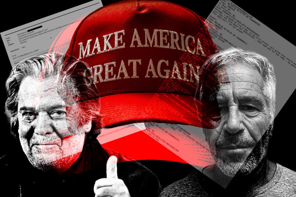 warstrike88's tweet image. BREAKING: Jeffrey Epstein helped shape Trump’s MAGA movement through a secret alliance with its chief architect, Steve Bannon.

The notorious child sex offender was providing strategic, financial and media support to Trump’s MAGA movement, working closely with Bannon on political…