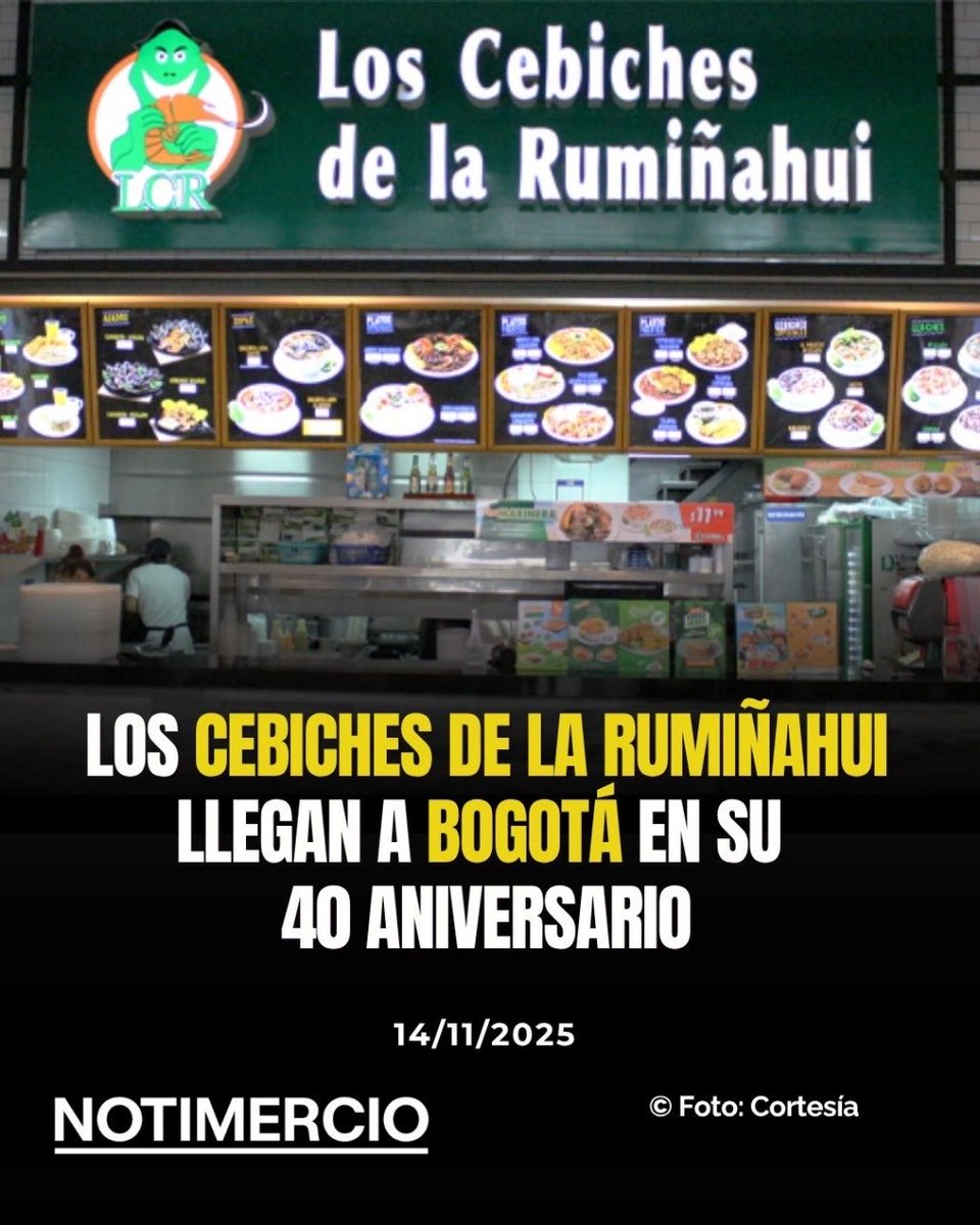 notimercio's tweet photo. 🦐 La reconocida cadena ecuatoriana, Los Cebiches de la Rumiñahui, celebra 40 años con un plan de expansión hacia Bogotá en 2026. Con una inversión de $150,000, abrirá su primer local en la capital colombiana, tras establecerse previamente en Pasto. 
#Notimercio #Ceviches https://t.co/PtzgE7XGSU