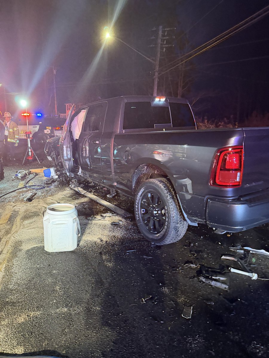 NewtownCTFire's tweet photo. The scene was upgraded to an extrication. Firefighters worked with Newtown Ambulance and Danbury Paramedic to extricate the patient and all patients were transported to Danbury Hospital. https://t.co/k9inNB4aNK