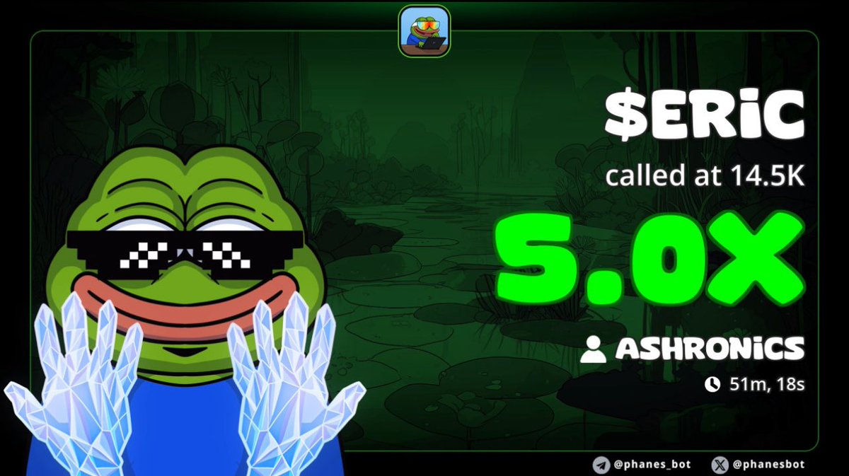 ashronics's tweet image. 5X on $ERiC and counting 

9StXbKTv7JUd8hy4ge7NWJ2iAYKJawVPiQHBURKWpump